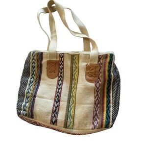 Handcrafted beach tote size 10"x14", width 2.5"